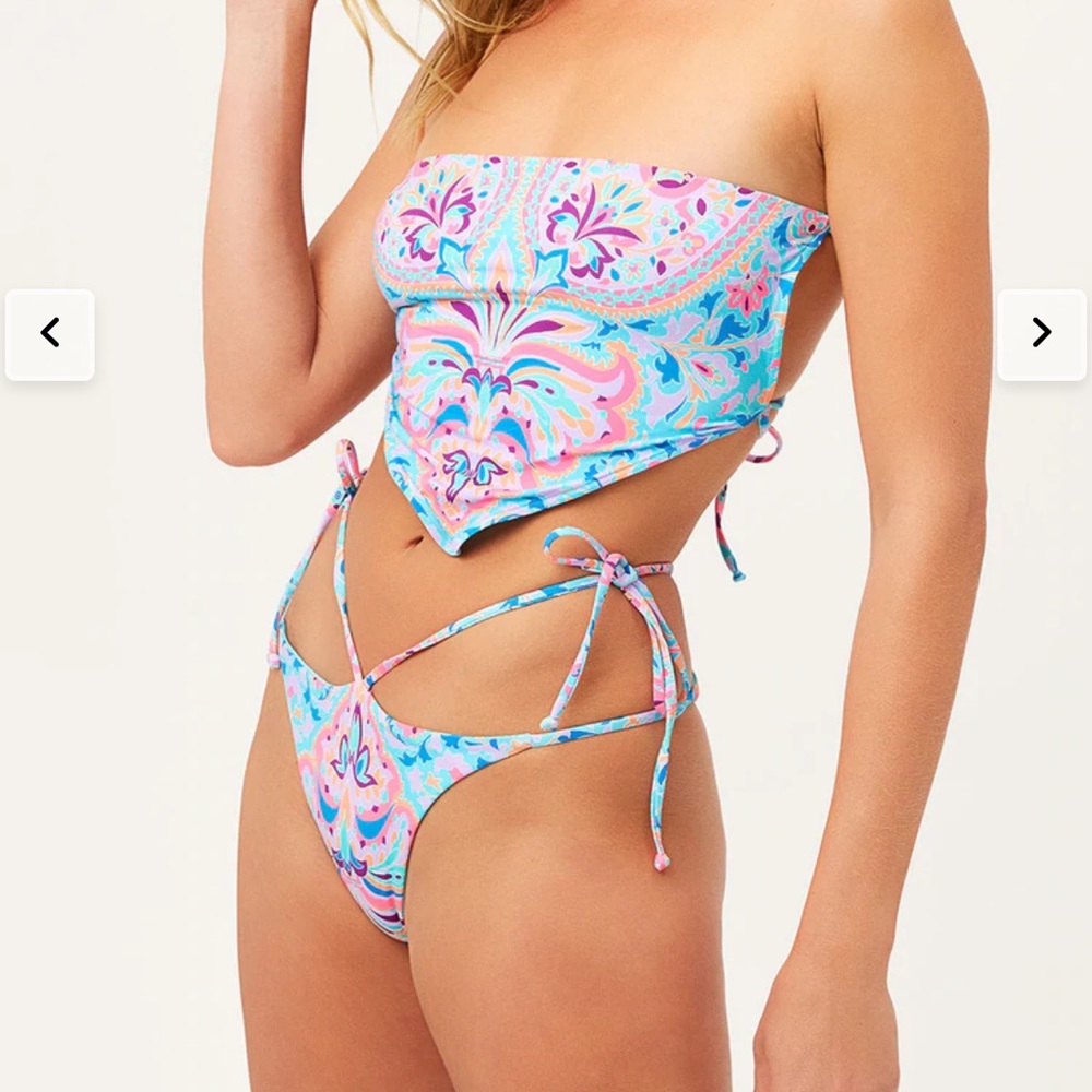 Frankie’s Bikinis Halo Bathing suit Top & Bottom NWT